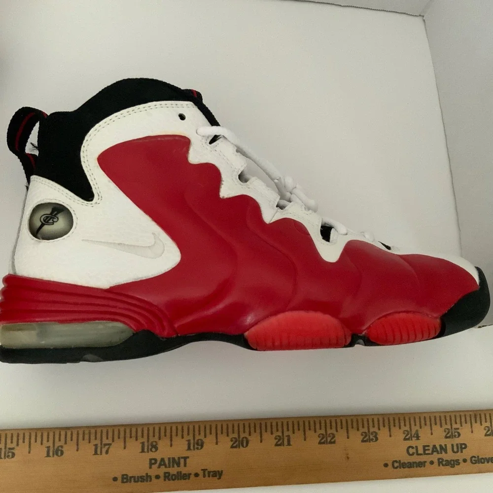 Nike Air Penny III 3 LE GS White Varsity Red Black 344977-101 Mens 4.5Y Sneakers